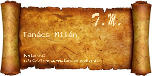 Tanács Milán névjegykártya